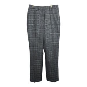 Worthington Women's Size 4 Pant High-Rise Metallic Plaid Silver Pants Trousers